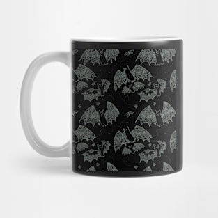 Black and Gray Gothic Lace Bats Mug